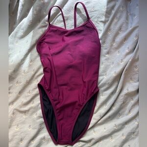 Jolyn Clothing Burgundy One Piece Swimsuit